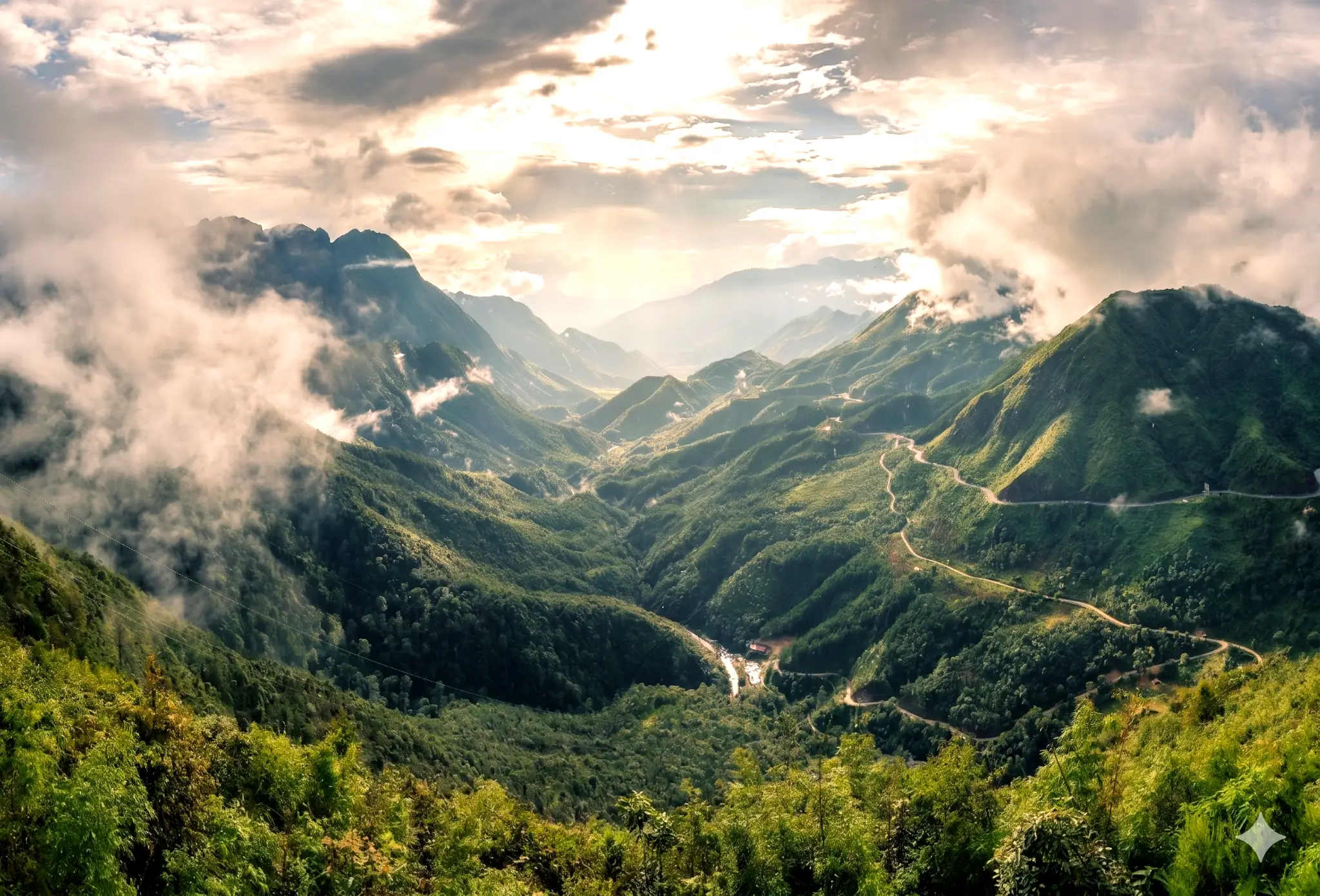 Epic mountain and river landscape, Cao Bang